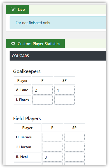 Custom Player Statistics (Match) / Football Leagues / AnWP.pro